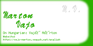 marton vajo business card